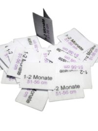 25 Textiletiketten Baby- und Kindergrößen 1-2 M 25 Textiletiketten Baby- und Kindergrößen 1-2 M