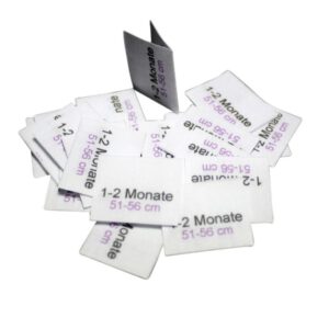 25 Textiletiketten Baby- und Kindergrößen 1-2 M