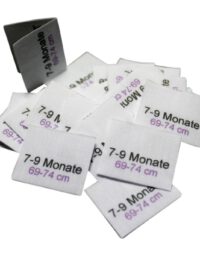 25 Textiletiketten Baby- und Kindergrößen 7-9 M 25 Textiletiketten Baby- und Kindergrößen 7-9 M