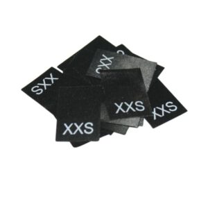 25 Textiletiketten Größe XXS