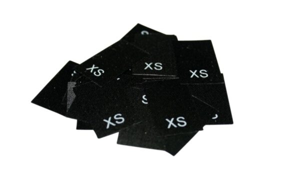 25 Textiletiketten Größe XS