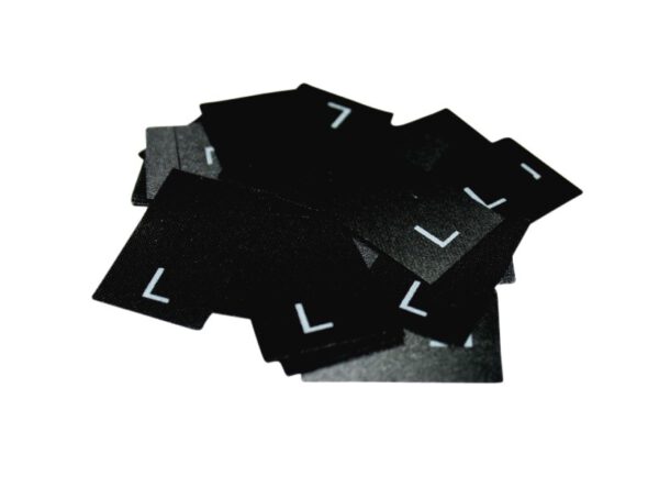 25 Textiletiketten Größe L