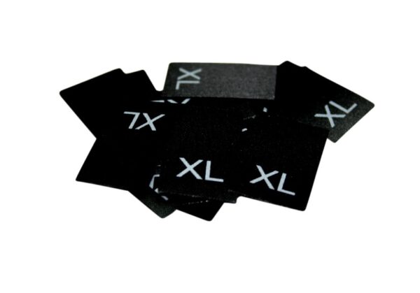 25 Textiletiketten Größe XL