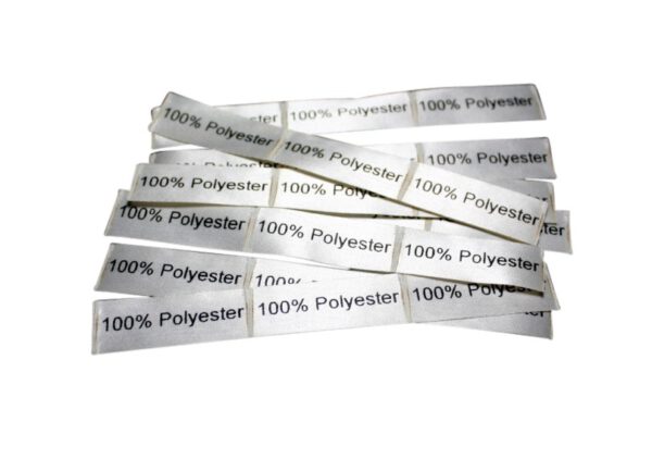 25 selbstklebende Textiletiketten 100% Polyester 25 selbstklebende Textiletiketten 100% Polyester