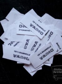 50 Textiletiketten 100% Baumwolle mit Pflegesymbole 50 Textiletiketten 100% Baumwolle mit Pflegesymbole