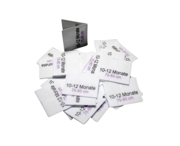 25 Textiletiketten Baby- und Kindergrößen 10-12M