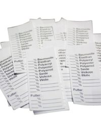 25 Textiletiketten Universal" mit Zusatz Futter:" 25 Textiletiketten Universal" mit Zusatz Futter:"