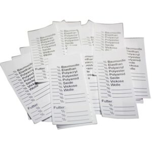 25 Textiletiketten Universal" mit Zusatz Futter:" 25 Textiletiketten Universal" mit Zusatz Futter:"