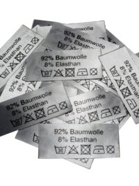 50 Textiletiketten 92 % Baumwolle 8% Elasthan 50 Textiletiketten 92 % Baumwolle 8% Elasthan