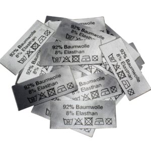 50 Textiletiketten 92 % Baumwolle 8% Elasthan 50 Textiletiketten 92 % Baumwolle 8% Elasthan