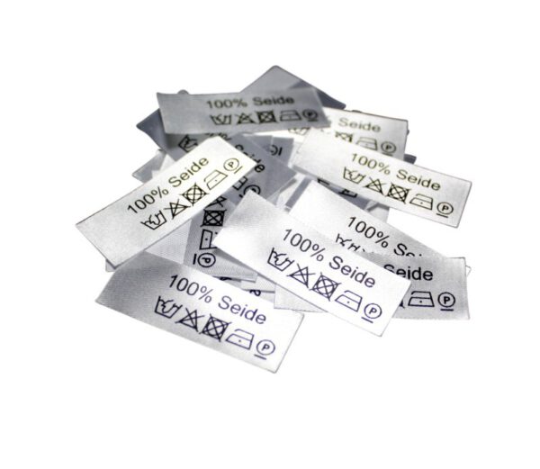 50 Textiletiketten 100% Seide