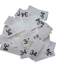 25 Textiletiketten - Größe 34 auf Mischband 25 Textiletiketten - Größe 34 auf Mischband