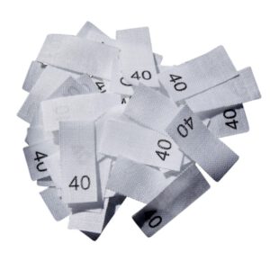 25 Textiletiketten - Größe 40 auf Mischband