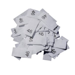 25 Textiletiketten - Größe 46 auf Mischband 25 Textiletiketten - Größe 46 auf Mischband