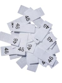 25 Textiletiketten - Größe 48 auf Mischband 25 Textiletiketten - Größe 48 auf Mischband