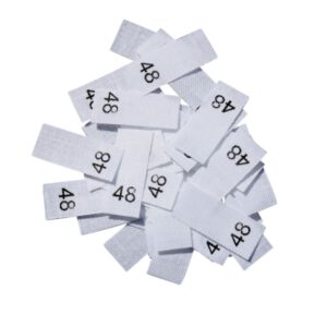 25 Textiletiketten - Größe 48 auf Mischband 25 Textiletiketten - Größe 48 auf Mischband