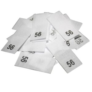 25 Textiletiketten - Größe 56 auf Mischband
