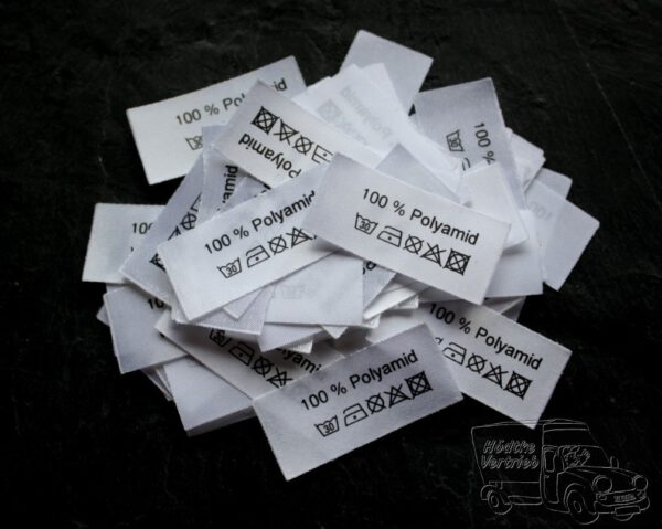 50 Textiletiketten 100% Polyamid