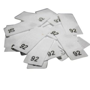 25 Textiletiketten - Größe 92 auf Mischband