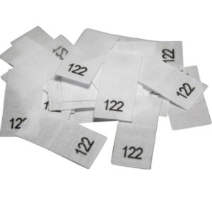 25 Textiletiketten - Größe 122 auf Mischband 25 Textiletiketten - Größe 122 auf Mischband