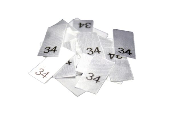 25 Textiletiketten - Größe 34
