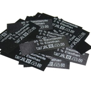 50 Textiletiketten 95% Baumwolle 5% Elasthan 50 Textiletiketten 95% Baumwolle 5% Elasthan
