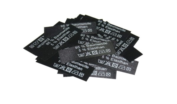 50 Textiletiketten 95% Baumwolle 5% Elasthan 50 Textiletiketten 95% Baumwolle 5% Elasthan