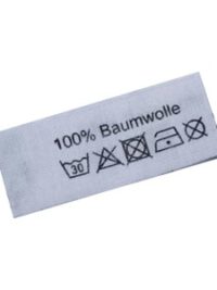 100% Baumwolle mit Pflegesymbole auf Mischband gedruckt 100% Baumwolle mit Pflegesymbole auf Mischband gedruckt