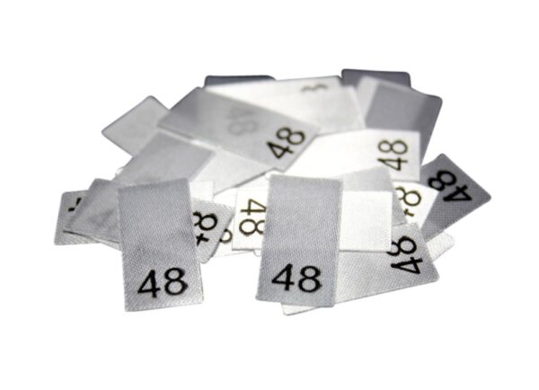 25 Textiletiketten - Größe 48