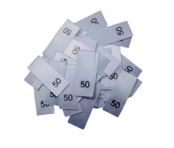 25 Textiletiketten - Größe 50