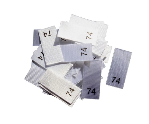 25 Textiletiketten - Größe 74