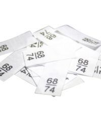 25 Textiletiketten - Größe 68/74 auf Mischband 25 Textiletiketten - Größe 68/74 auf Mischband