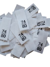 25 Textiletiketten - Größe 74/80 auf Mischband 25 Textiletiketten - Größe 74/80 auf Mischband