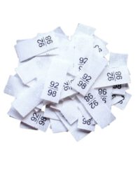 25 Textiletiketten - Größe 92/98 auf Mischband 25 Textiletiketten - Größe 92/98 auf Mischband