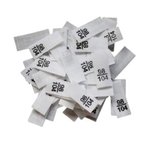 25 Textiletiketten - Größe 98/104 auf Mischband 25 Textiletiketten - Größe 98/104 auf Mischband