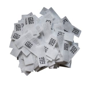 25 Textiletiketten - Größe 116/122 auf Mischband 25 Textiletiketten - Größe 116/122 auf Mischband