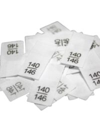 25 Textiletiketten - Größe 140/146 auf Mischband 25 Textiletiketten - Größe 140/146 auf Mischband