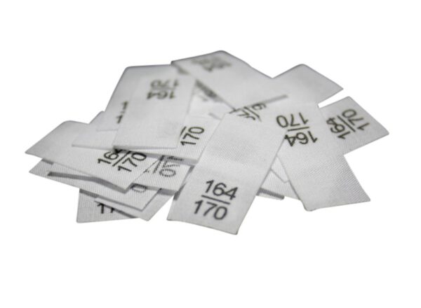 25 Textiletiketten - Größe 164/170 auf Mischband 25 Textiletiketten - Größe 164/170 auf Mischband