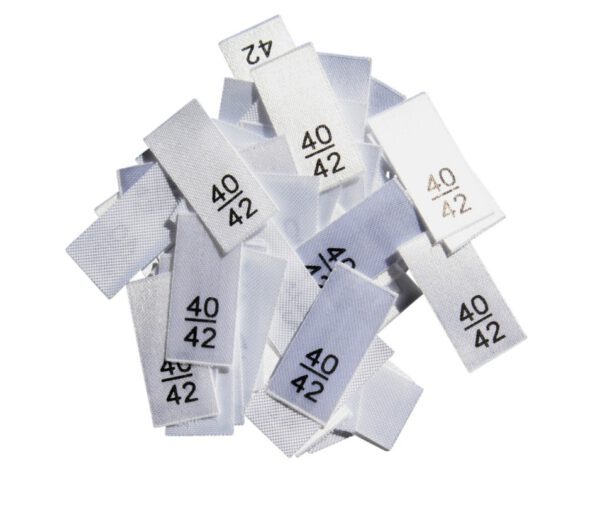 25 Textiletiketten - Größe 40/42