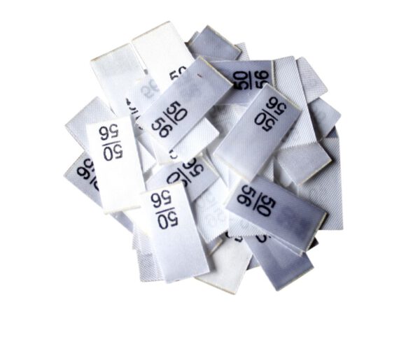 25 Textiletiketten - Größe 50/56