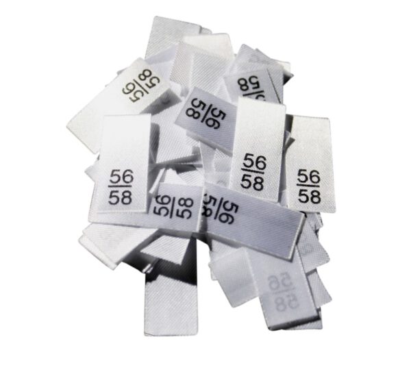 25 Textiletiketten - Größe 56/58