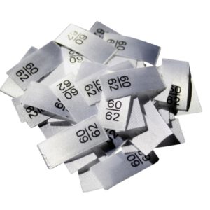 25 Textiletiketten - Größe 60/62