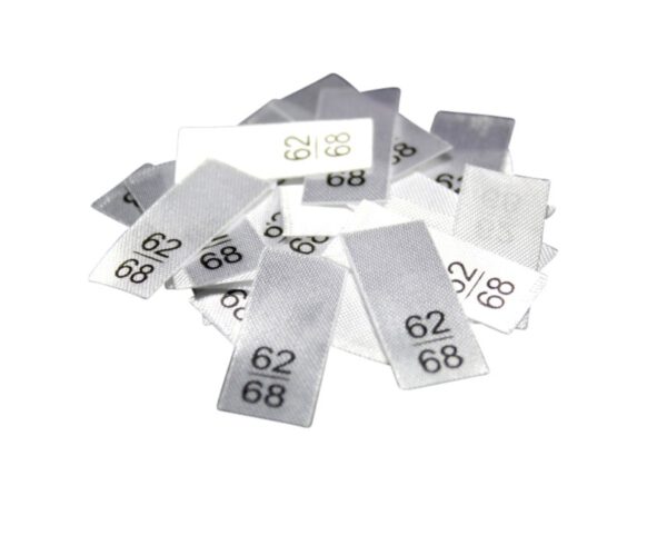 25 Textiletiketten - Größe 62/68