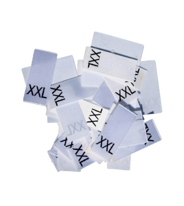 25 Textiletiketten Größe XXL