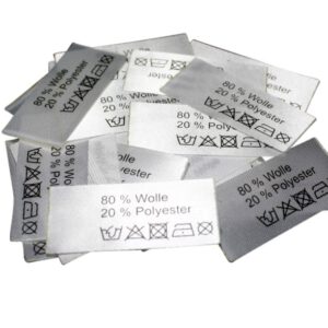 50 Textiletiketten 80% Wolle 20% Polyester