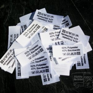 50 Textiletiketten 60% Polyester 40% Baumwolle