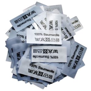 50 Textiletiketten 100% Baumwolle 60°C 50 Textiletiketten 100% Baumwolle 60°C
