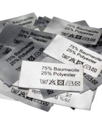 50 Textiletiketten 75% Baumwolle 25% Polyester 50 Textiletiketten 75% Baumwolle 25% Polyester