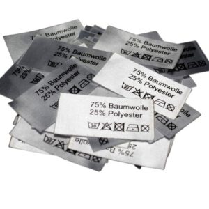 50 Textiletiketten 75% Baumwolle 25% Polyester