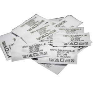 50 Textiletiketten 100% Baumwolle in 4 Sprachen 50 Textiletiketten 100% Baumwolle in 4 Sprachen